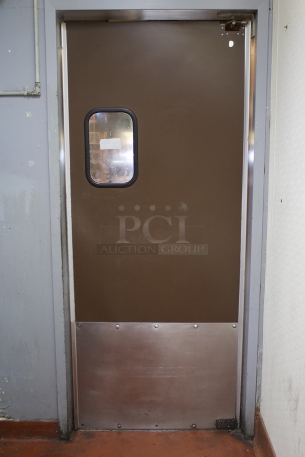 Swinging Kitchen Door With Window & Metal Kick Plate. 35 x 82-1/2 - Image 2 of 2