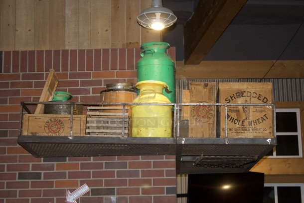 Steel Faux Fire Escape With Ladder & Various Decorations, Wall Mounted - Image 4 of 7