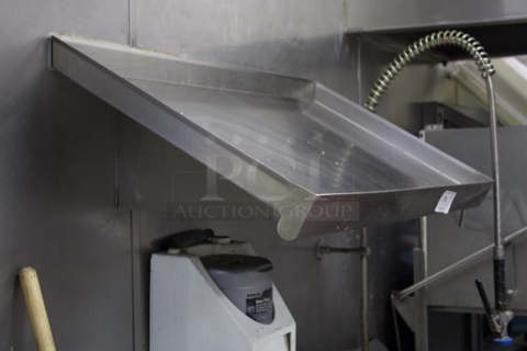 42" Stainless Steel Wall Mounted Slanted Rack Shelf With Drain. 