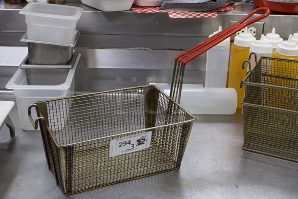 Set of (3) 13"x5" Fry Baskets, Red Handle. 3x Times Your Bid - Image 2 of 6