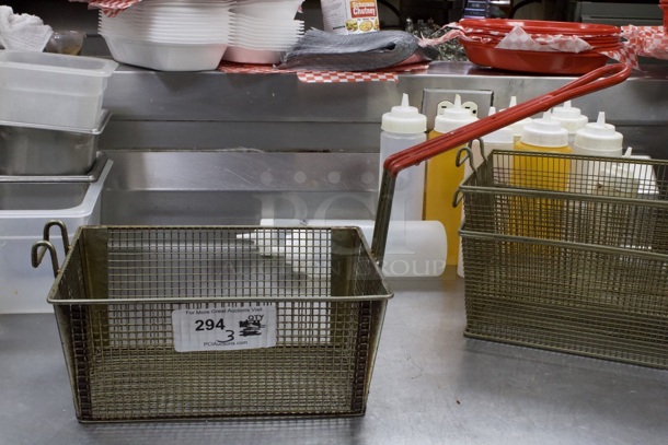 Set of (3) 13"x5" Fry Baskets, Red Handle. 3x Times Your Bid - Image 3 of 6