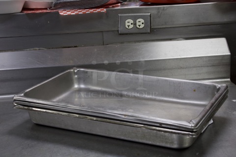 Stainless Steel Full Size Pans x 2". 4x Your Bid