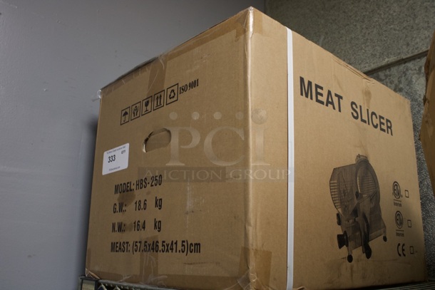 BRAND NEW, NEVER USED!! Universal HBS-250 10" Manual Gravity Feed Meat Slicer - 1/4 hp - Image 7 of 11