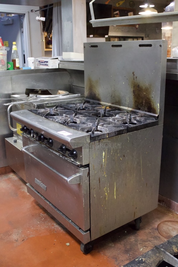 American Range 6 Burner Range With Oven Base, Natural Gas. 36x32x58 - Image 2 of 7