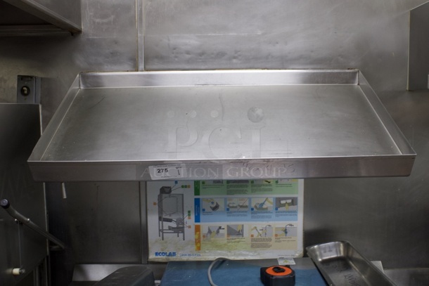 42" Stainless Steel Wall Mounted Slanted Rack Shelf With Drain.  - Image 4 of 4