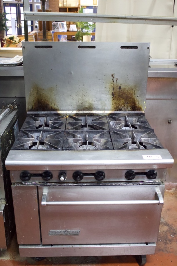American Range 6 Burner Range With Oven Base, Natural Gas. 36x32x58 - Image 1 of 7