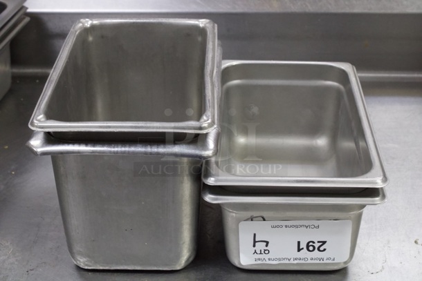 NICE! Set Of (4) Stainless Steel 1/4 Pans - (2) 6" Deep, (2) 4" Deep. 4x Your Bid - Image 1 of 8