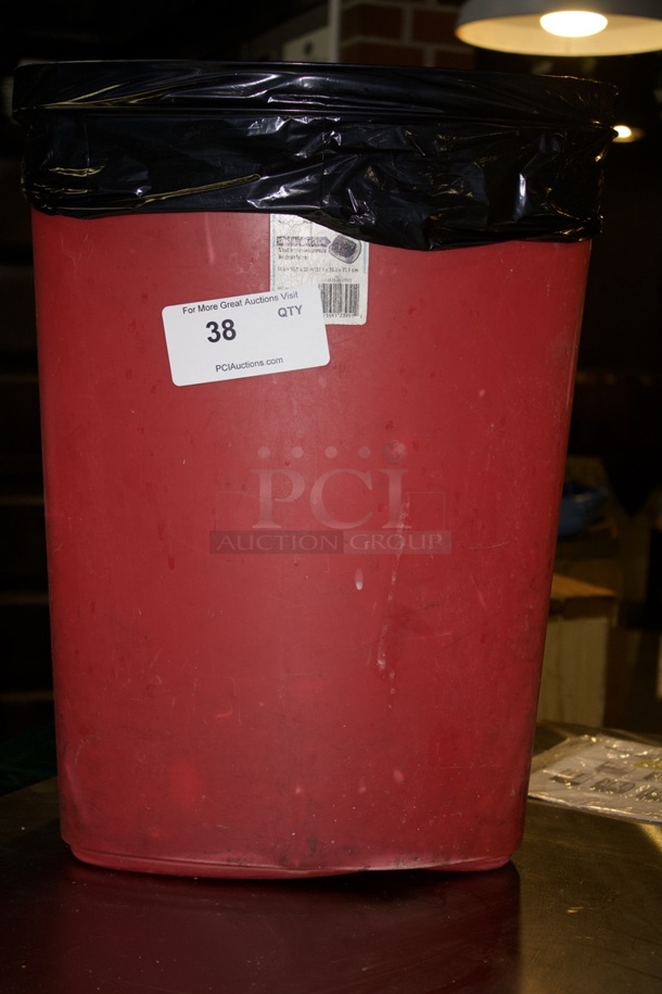 Under Counter Trash Can, Red - Image 5 of 5
