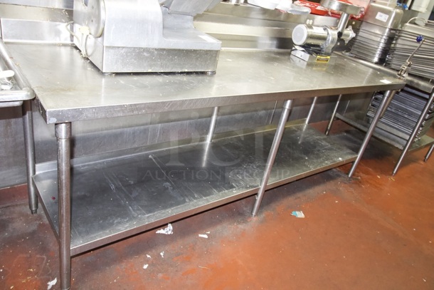 96" Stainless Steel Work Table With Under-shelf & No. 1 Can Opener.  - Image 2 of 9