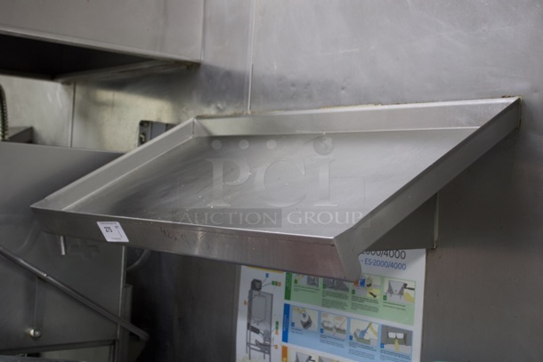 42" Stainless Steel Wall Mounted Slanted Rack Shelf With Drain.  - Image 2 of 4