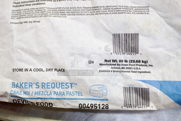 SEALED FOR FRESHNESS! Dawn Exceptional® Baker's Request™ Devil's Food Cake Mix, 00495128 50lb Sack. - Image 2 of 2