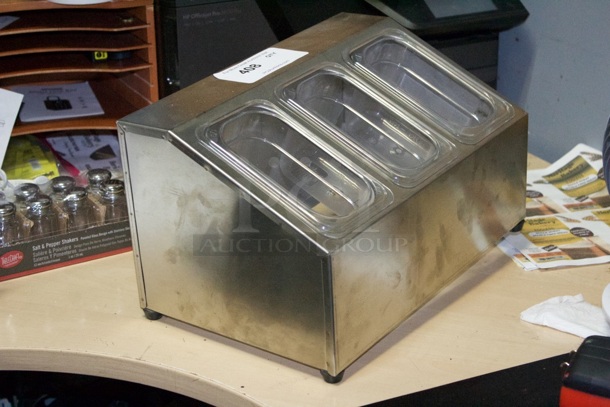 NEW/NEVER USED! Jiwins 3 Well Metal Organizer With (3) 1/9 x 4" Food Pans - Image 5 of 5