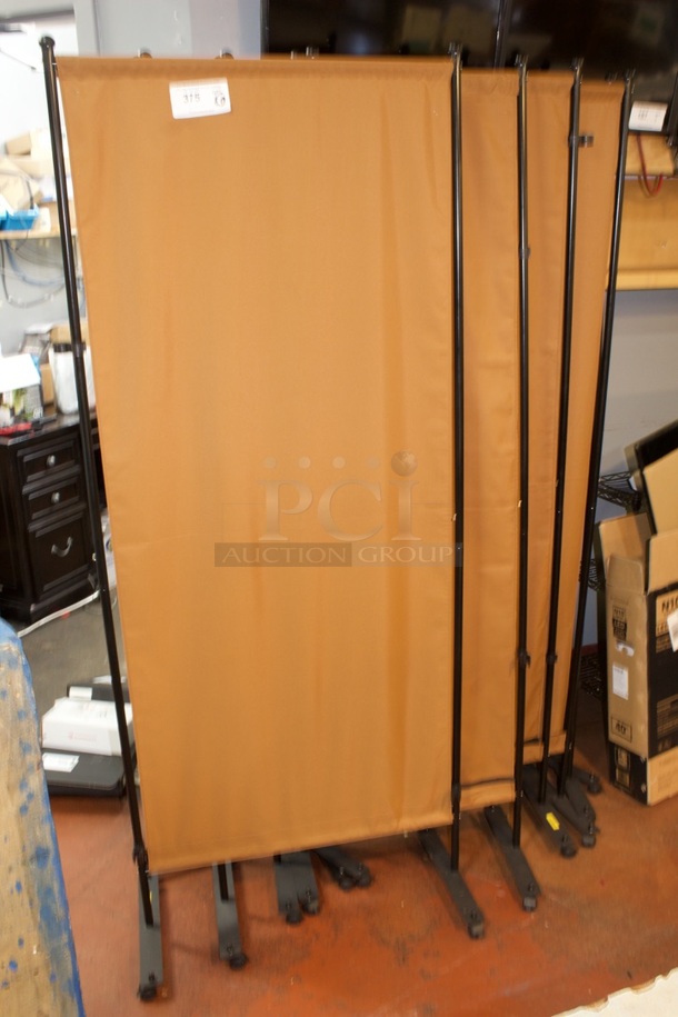 30" x 74" Cloth Room Dividers On Casters. 6x Your Bid.  - Image 2 of 2