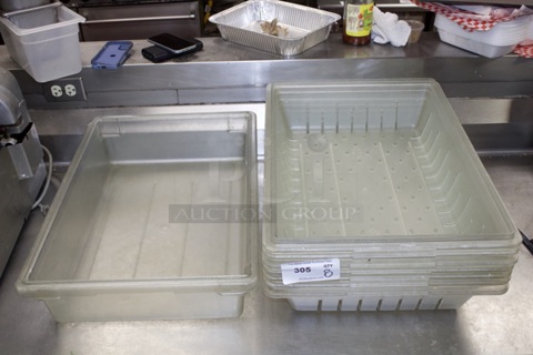 NICE! (1) Full Size Ingredient Bin W/ (7) Strainers. 18x26x5-1/2