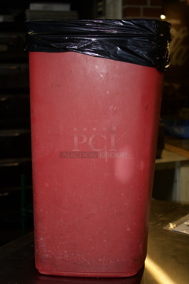 Under Counter Trash Can, Red - Image 4 of 5