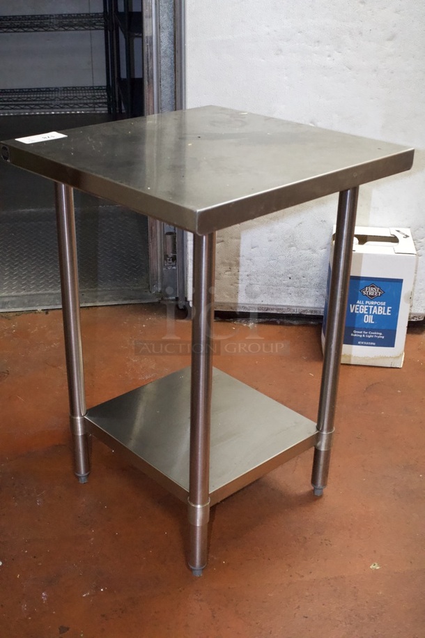 Regency 24" x 24" 18-Gauge 304 Stainless Steel Commercial Work Table with Galvanized Legs and Undershelf - Image 2 of 5
