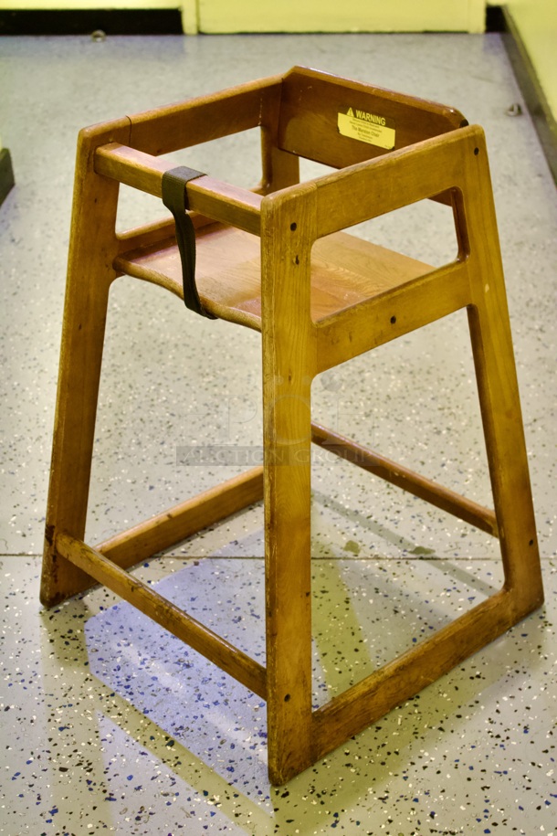 Set of 4 Wood Highchairs, Stackable. 4x Your Bid - Image 3 of 5
