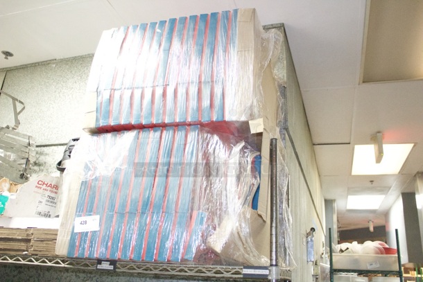 2 Cases Red & Blue Assembled Paper To-Go Boxes. 2x Your Bid - Image 1 of 1