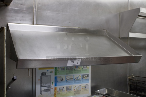 42" Stainless Steel Wall Mounted Slanted Rack Shelf With Drain.  - Image 1 of 4