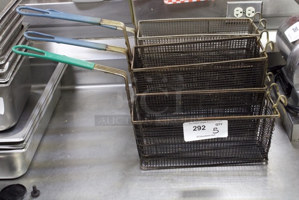 Set of (5) 13"x5" Fry Baskets, Green Handle. 5x Times Your Bid - Image 2 of 7