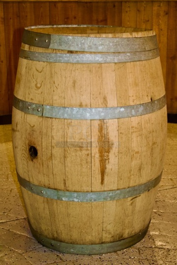 Full Size Solid Wood Wine Barrel  - Image 1 of 1