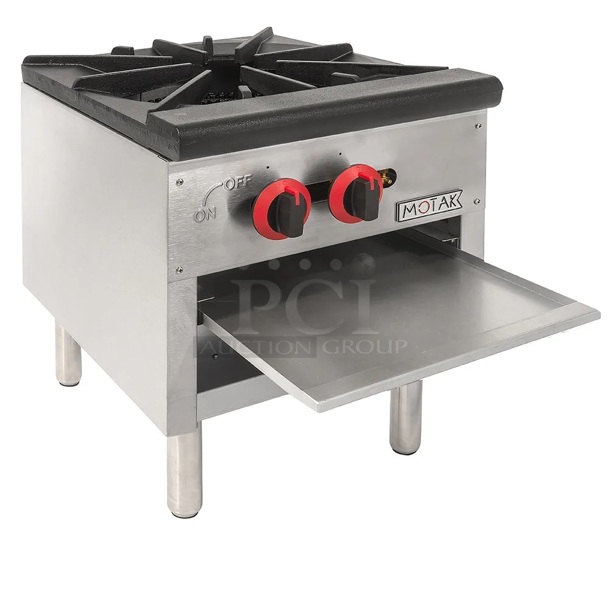 BRAND NEW IN THE CRATE!! MOTAK MSP-1-N Burner Stock Pot Range 18"W x 21"D x 15.75"H, 80,000 total BTU, natural gas - Image 3 of 5