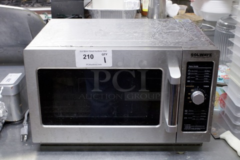 Solwave 1000W Stackable Commercial Microwave with Large 1.2 cu. ft. Interior and Dial Controls - 120V