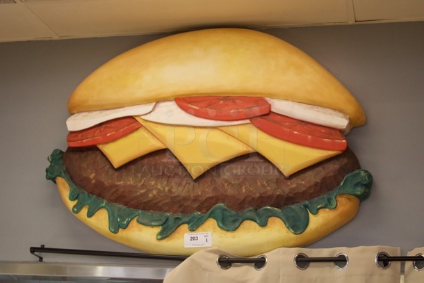 HAMBURGER IN PARADISE! Wall Mounted Hamburger. Approx Dimensions 48x30 - Image 2 of 2