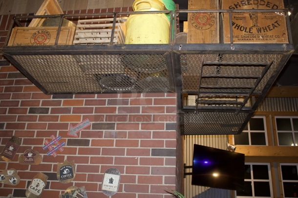Steel Faux Fire Escape With Ladder & Various Decorations, Wall Mounted - Image 5 of 7