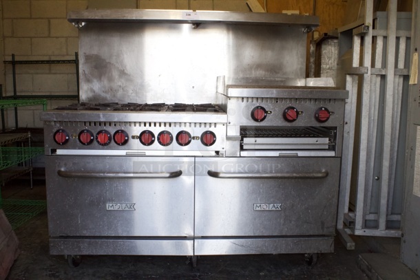 MoTak MR10-G24-C-S 60" 6 Burner Gas Range w/ Griddle & (2) Standard Ovens, Convertible, 360000BTU - Image 2 of 8