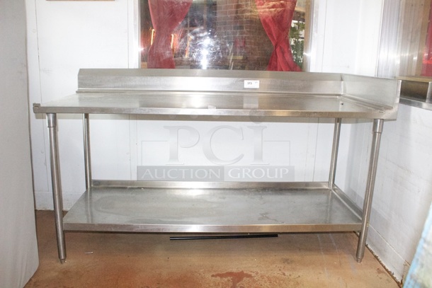 72" Stainless Steel Poly Top Work Table With Under-Shelf, Backsplash and Right Side Splash Guards, Poly cutting board not included.  - Image 4 of 4