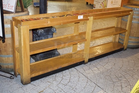 3 Shelf Wood Merchandising Racks. 98x14x36