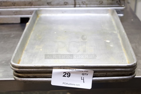 HEAVY DUTY! Half Size 13" x 18" Bun / Sheet Pans. 4x Your Bid