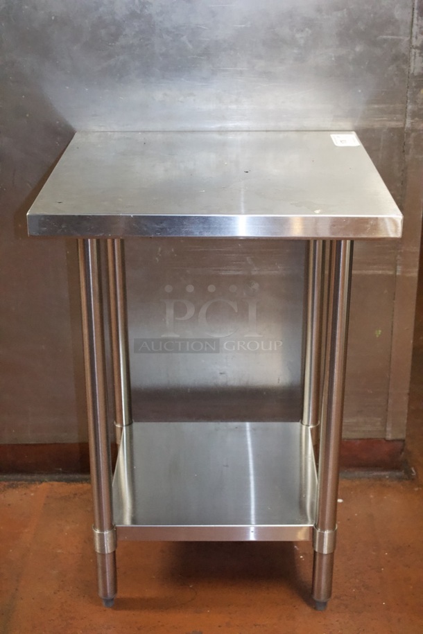 Regency 24" x 24" 18-Gauge 304 Stainless Steel Commercial Work Table with Galvanized Legs and Undershelf - Image 3 of 5