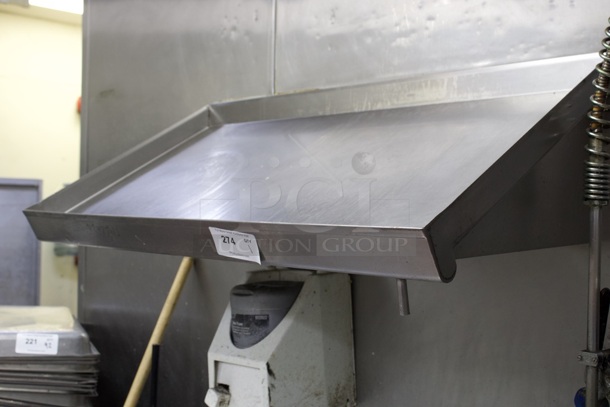 42" Stainless Steel Wall Mounted Slanted Rack Shelf With Drain.  - Image 3 of 3