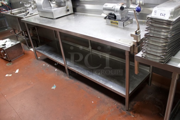 96" Stainless Steel Work Table With Under-shelf & No. 1 Can Opener.  - Image 3 of 9