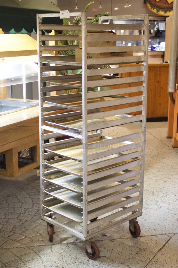 Rolling Sheet / Bun Pan Rack With 9 Sheet Pans, (1) Box Clear LD Poly Bags and (1) Box Bag Twist Ties - Image 2 of 3