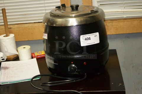 Omega AT51588 Black Steel 10L Electric Soup Kettle, 120v/60hz/400w