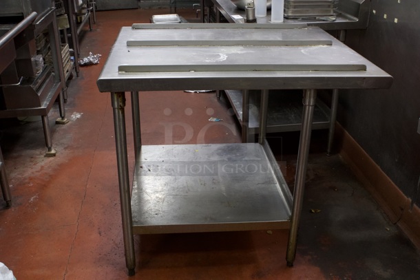 Steel Table With Rails And Under-Shelf. 42x36x36 - Image 4 of 5