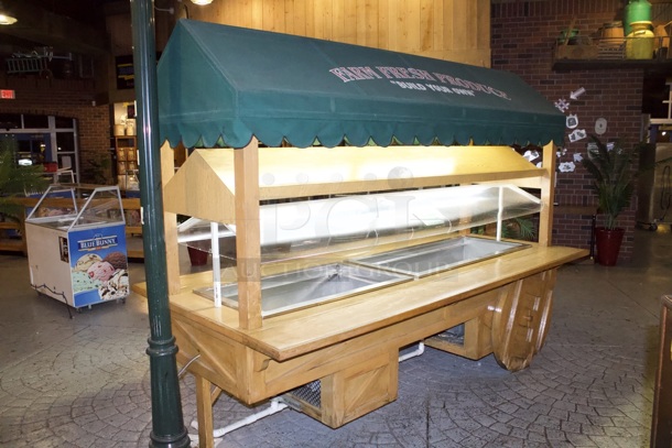 Salad / Cold Topping Bar With 2 Drop-In Cold Wells. Tested. In Perfect Working Order. 115v
Cold Well 1 Dimensions: 56x26
Cold Well 2 Dimensions: 43-1/2x26  - Image 2 of 6