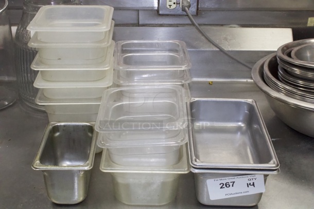 Mix Lot Of Food Storage Pans, 1/6, 1/4 and 1/9 Pans. 14x Your Bid - Image 2 of 2