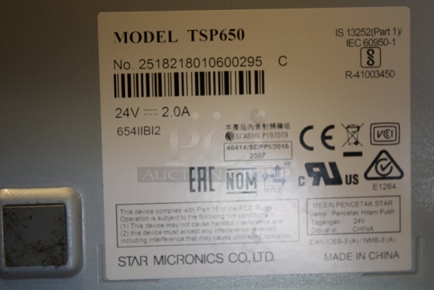 STAR MICRONICS CO, LTD TSP100 & TSP650 Printers. 2x Your Bid - Image 2 of 4