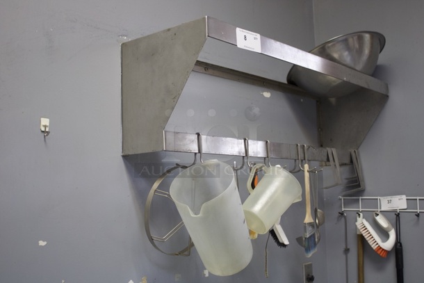 ALL-FOR-ONE MONEY! Eagle Group 42-1/2" Double Line Wall Mounted Pan/Pot Drying Rack With Miscellaneous Smallwares.             
42-1/2"x12"x12" - Image 2 of 2