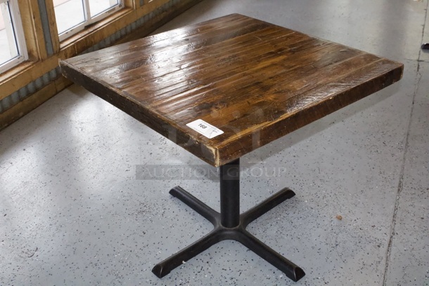 THICK! Solid Wood Table With Column Cross-Base 33x33x30 - Image 3 of 7