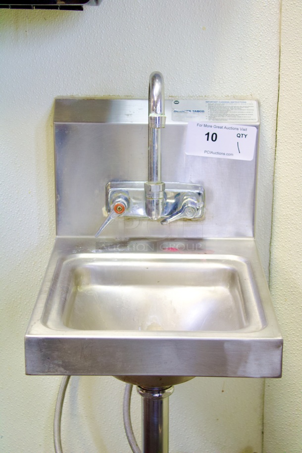SWEET! Advance Tabco 7-PS-23 Space Saving Hand Sink with Splash Mount Faucet - 12" x 16" x 13" - Image 1 of 3