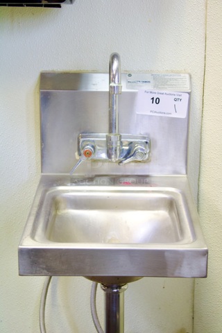 SWEET! Advance Tabco 7-PS-23 Space Saving Hand Sink with Splash Mount Faucet - 12" x 16" x 13"