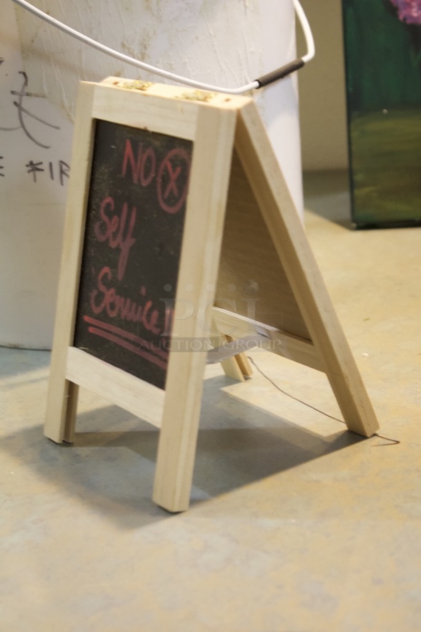 Bucket Full Of Mini-Easels With Chalkboards.  - Image 2 of 7