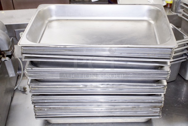 MASSIVE LOT!! 42 Stainless Steel Full Size Hotel / Steam Table Pans - 2-1/2" Deep. 42x Your Bid - Image 2 of 2