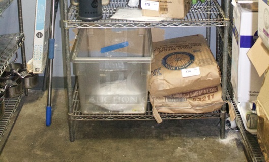 2 50lb Sacks of Ground Wheat + Ingredient Storage Bin. 3x Your Bid. 