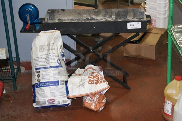 Folding 12" x 32" Charcoal BBQ Grill With Blower + 2 Bags of Charcoal - Image 2 of 3